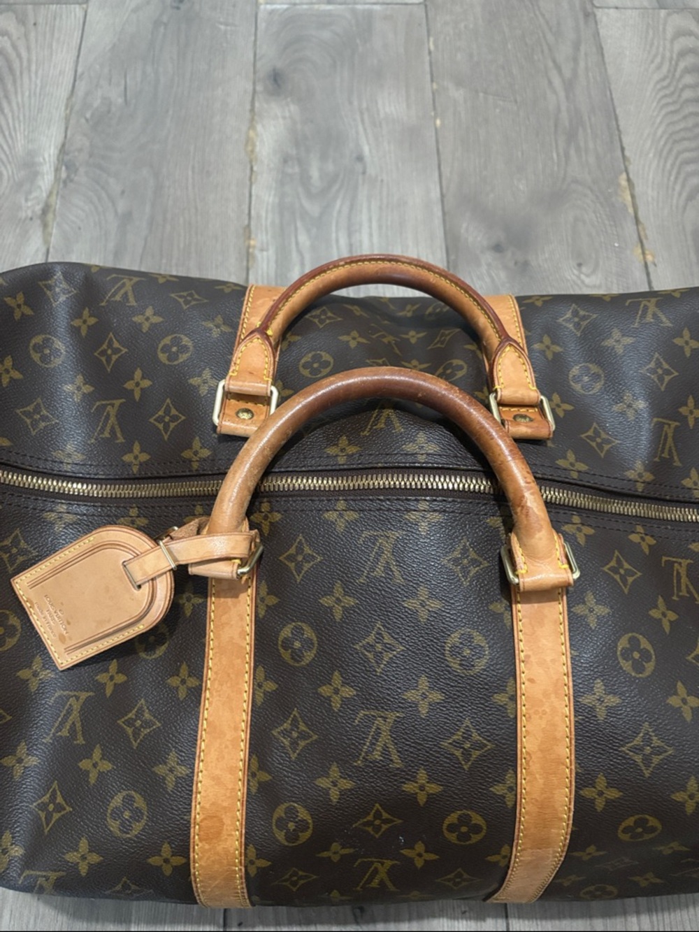 Louis Vuitton Monogram Keepall Duffle Bag - Brown & Tan - Picture 5 of 16